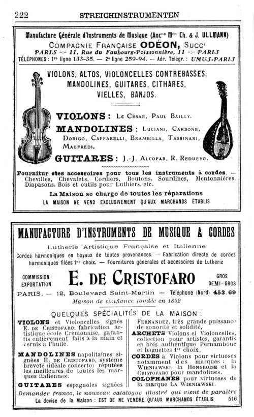 Annuaire de la musique de 1913. page 222.