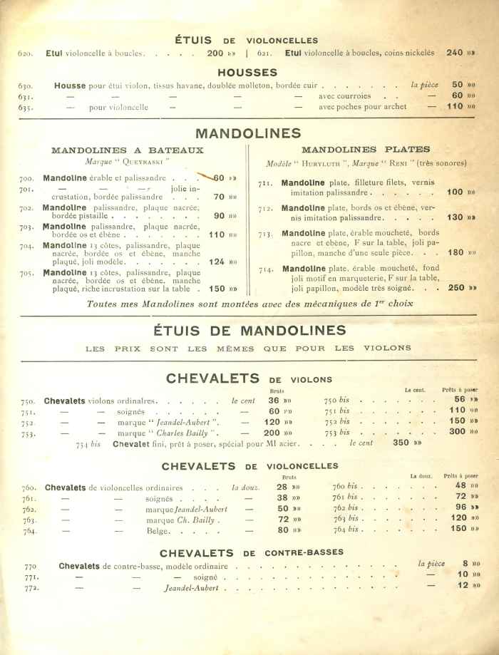 Catalogue Charles Bailly 1921.