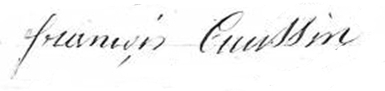 Signature de François Claude Caussin fils en 1864.