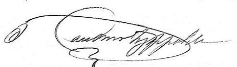 Signature de François Hypppolite Caussin fils en 1854.