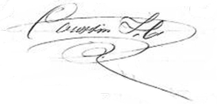 Signature de François Hypppolite Caussin fils en 1864.