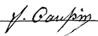 Signature de Nicolas François Caussin fils en 1846.