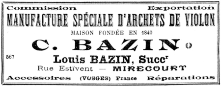 Publicit de la maison Bazin en 1913.