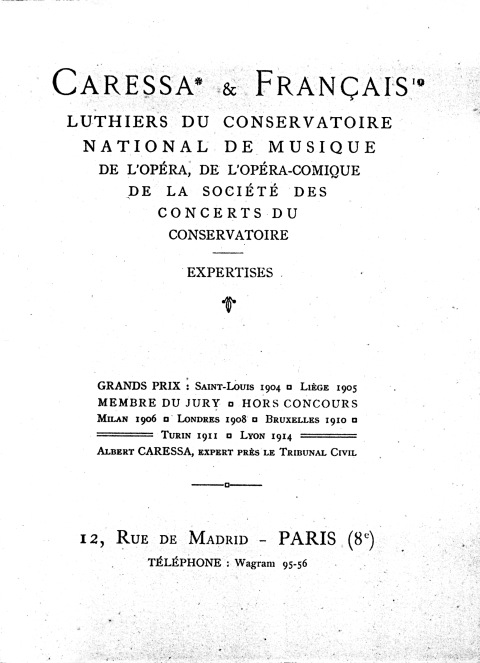 Catalogue et tarif Caressa & Franais  Paris.