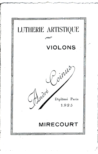 Catalogue Andr Coinus 1927.