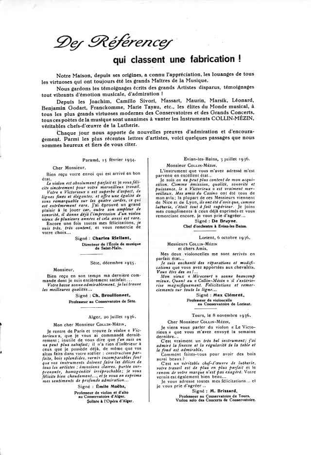 Catalogue Collin-Mzin de 1936.