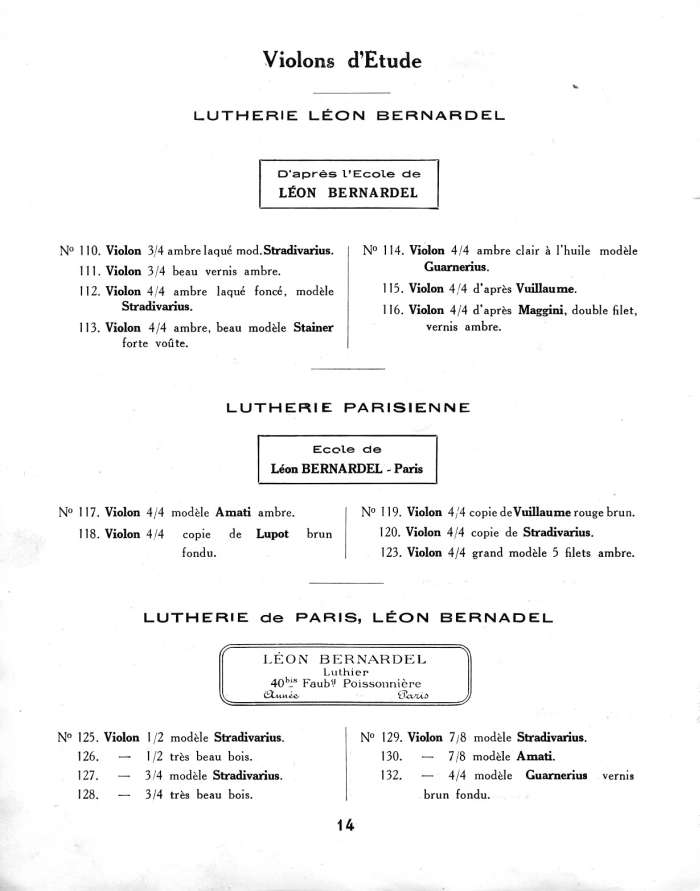 Catalogue Couesnon et Lon Bernardel runis, 1934.