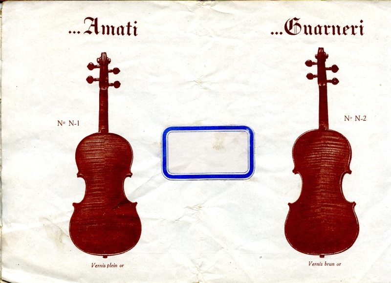 Catalogue publi par le comptoir muiscal de France prsentant les luthiers Nadgini et Dieudonn.