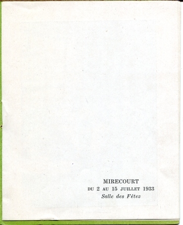 Fascicule d'exposition de lutherie et dentelle  Mirecourt en 1933.