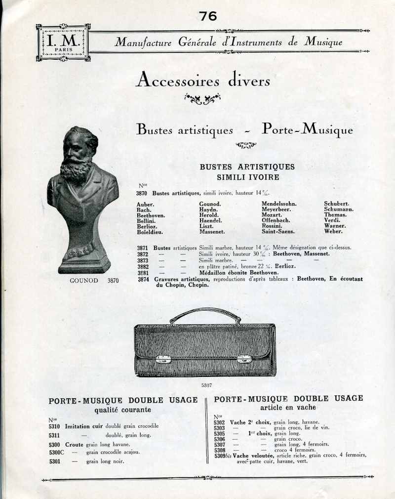 Catalogue I. M. Paris, Manufacture Gnrale d'Instruments de Musique.