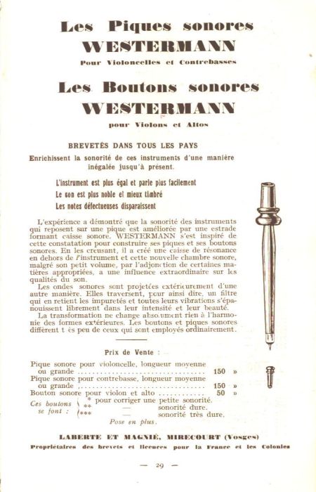 Laberte et Magni, catalogue de 1927.