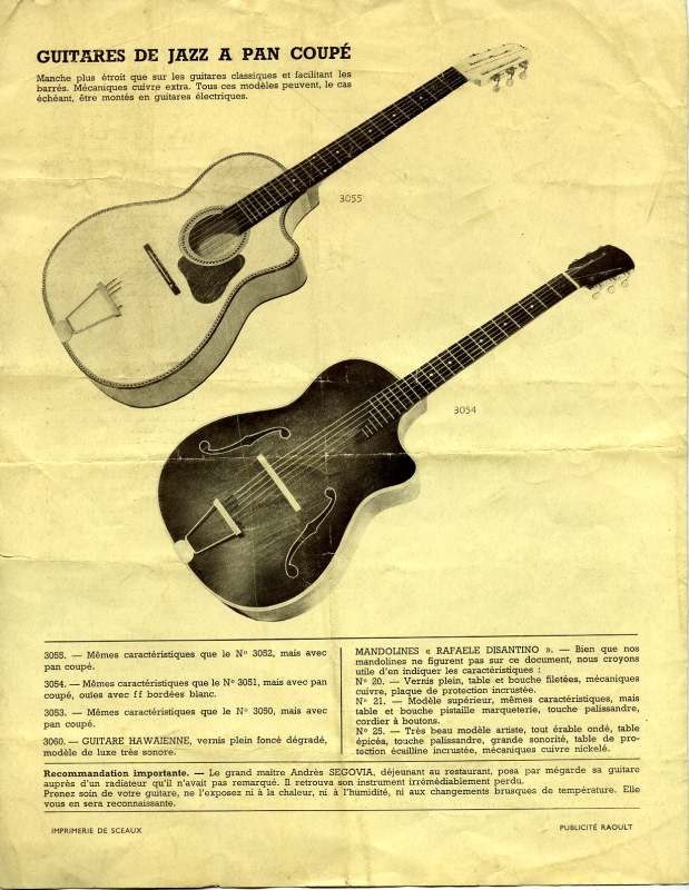 Publicit pour les guitares Couesnon  Mirecourt.