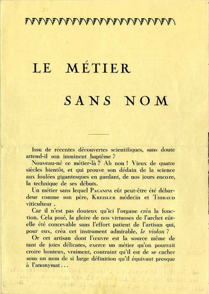 "Le mtier sans nom" de Lucien Schmitt.