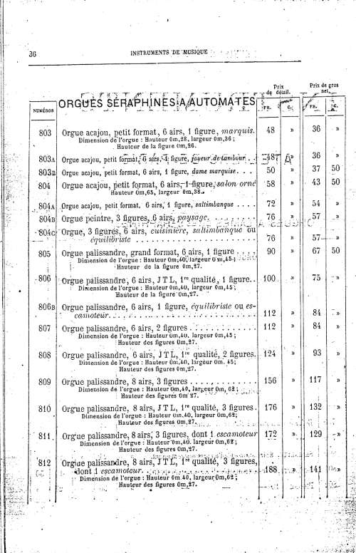 Catalogue 1867 de la maison de lutherie Jrme Thibouville-Lamy  Mirecourt.