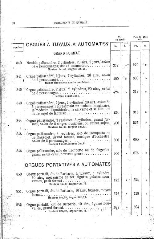 Catalogue 1867 de la maison de lutherie Jrme Thibouville-Lamy  Mirecourt.
