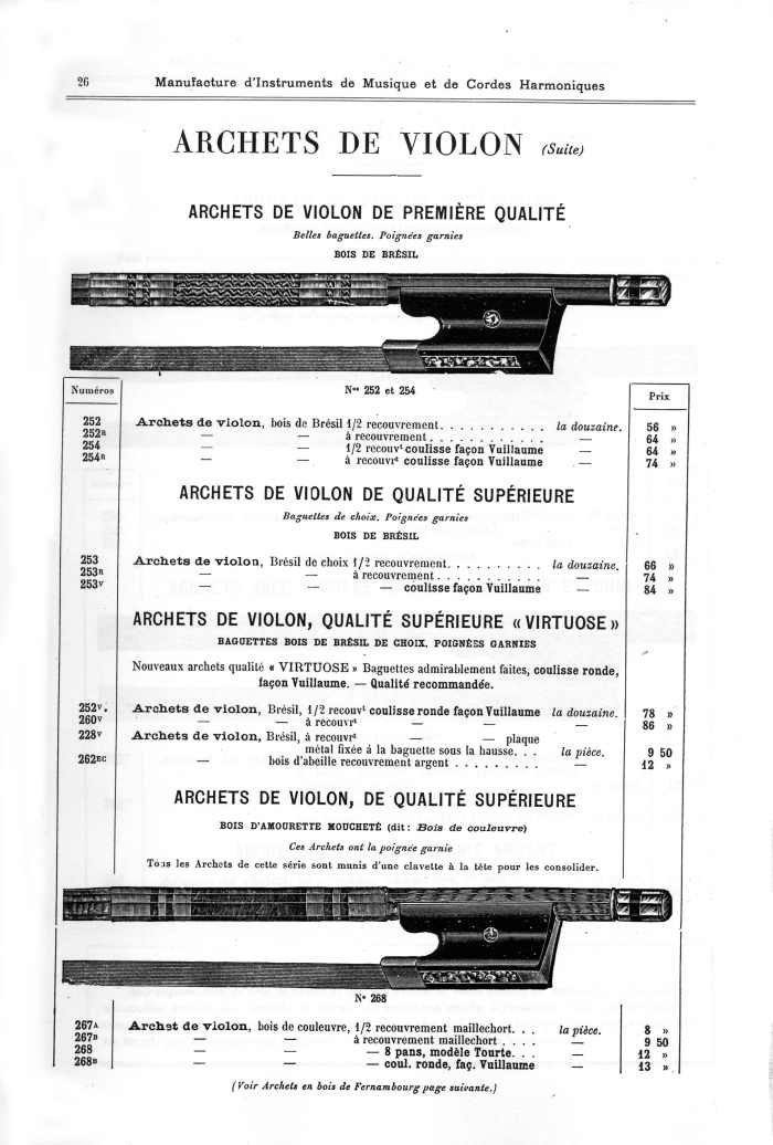 Catalogue 1901 de la maison de lutherie Jrme Thibouville-Lamy  Mirecourt.